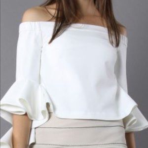 Chicwish Ethereal Frilling flared sleeve blouse
